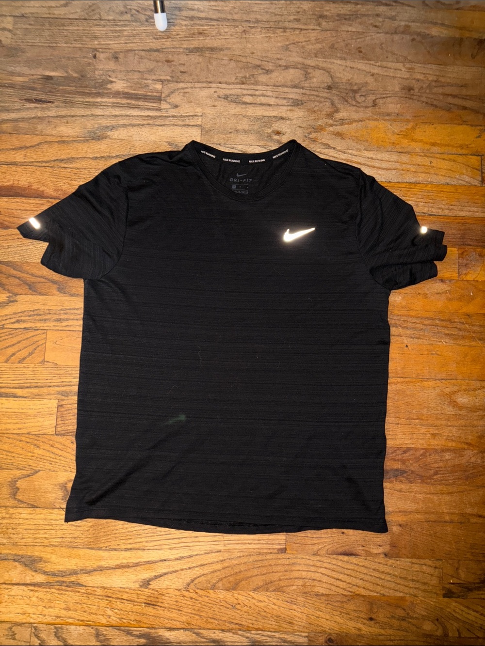 Nike Black Short-Sleeve running Tee with Reflective Swoosh